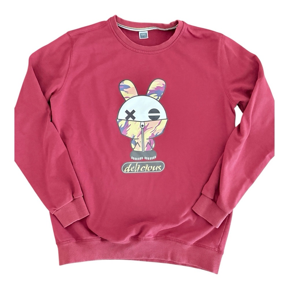 Goth Bunny‎ Sweatshirt Mens Size  Medium Maroon Delicious Graphic READ